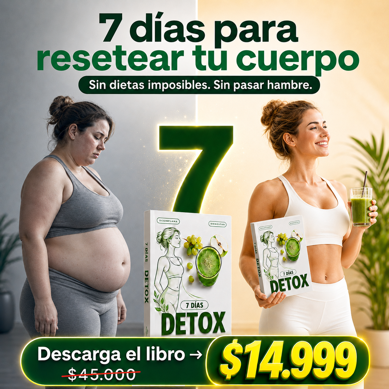 7 Días Detox: Recetas para Desinflamarte y Sentirte Mejor.